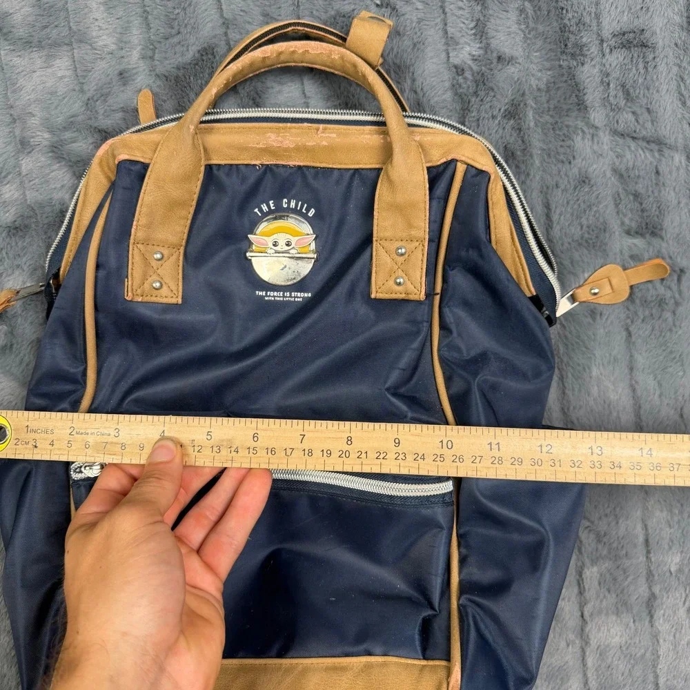 Bioworld Star Wars The Mandalorian The Child Grogu Navy Tan Backpack 10050